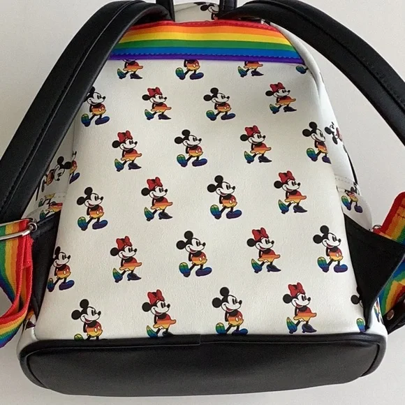 Disney Parks Rainbow Collection Mickey and Minnie Mini Loungefly Backpack